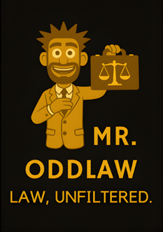 Mr. Oddlaw thinking about justice